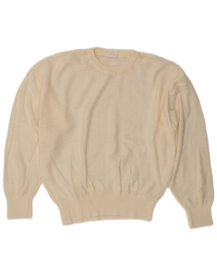 Pulover pentru femei cu gât rotund și pulover EU 44 XL alb catifelat