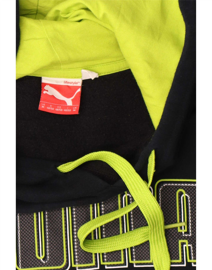 Pulover pentru bărbați Puma Graphic Hoodie Jumper mediu din bumbac bleumarin