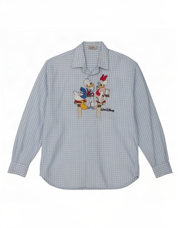 Emmanuel Schvili Cămașă cu grafică Disney pentru femei UK 16 Large Blue Vichy