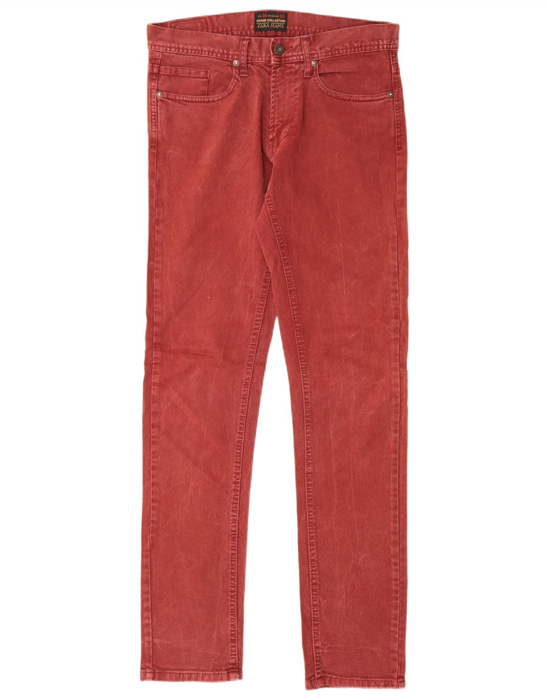 Blugi slim pentru bărbați Zara EU 38 Mici L30 L30 Bumbac roșu