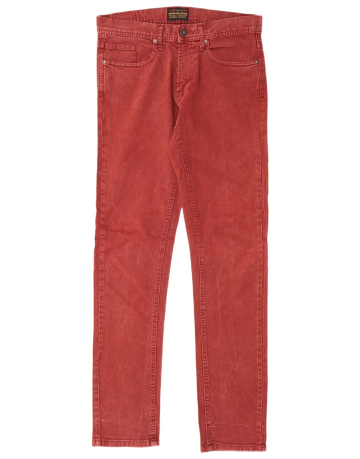 Blugi slim pentru bărbați Zara EU 38 Mici L30 L30 Bumbac roșu