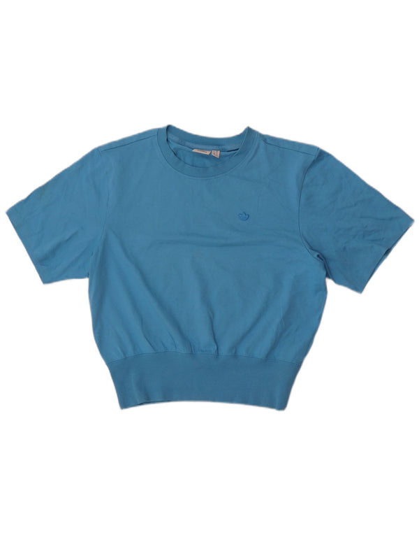 Pulover supradimensionat Adidas cu mânecă scurtă pentru femei UK 10 Small Blue