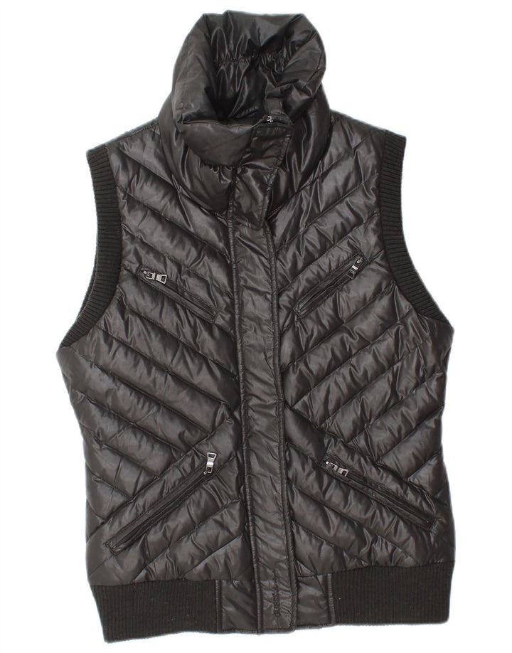 GUESS Womens Padded Gilet UK 14 Medium Black Polyester