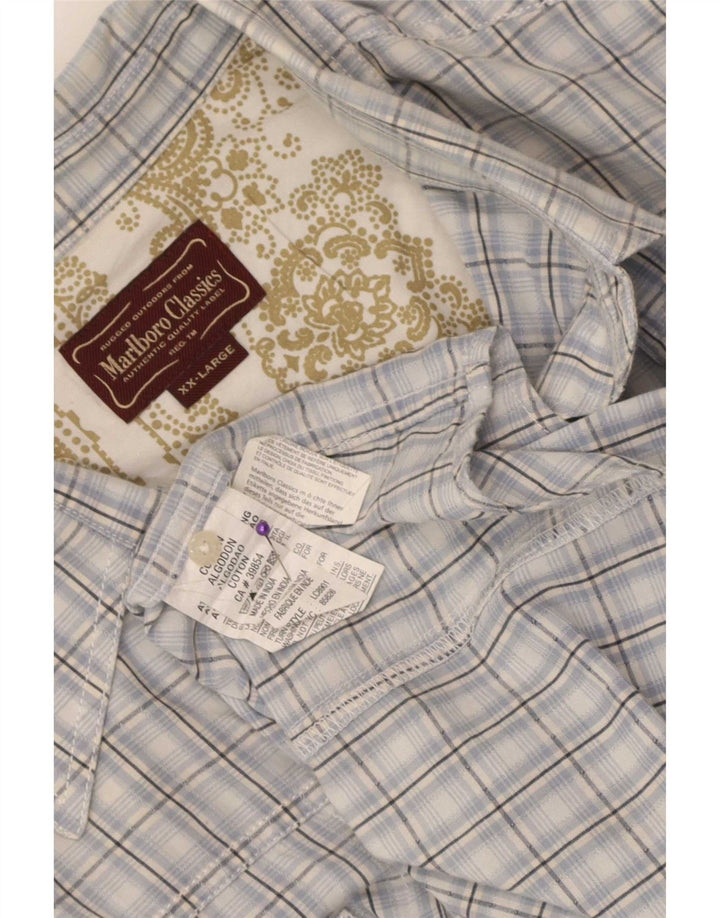 Cămașă pentru bărbați Marlboro Classics 2XL, bumbac cu check albastru