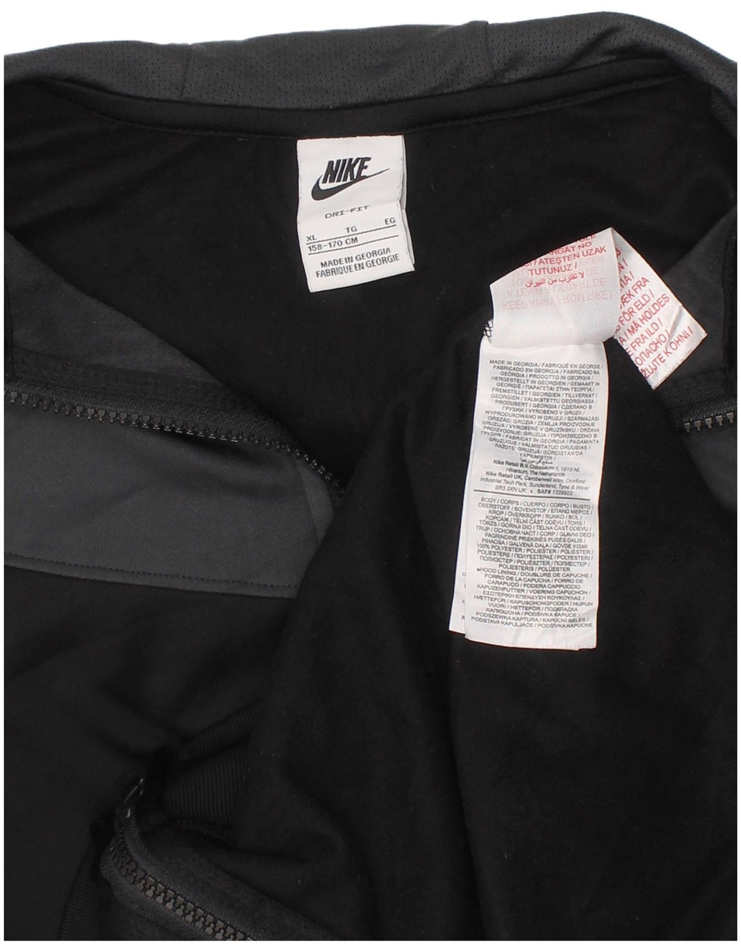 Pulover NIKE pentru băieți Dri Fit, cu fermoar, 13-14 ani, XL, negru, bloc de culoare