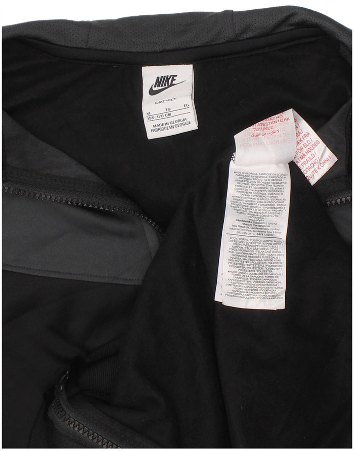 Pulover NIKE pentru băieți Dri Fit, cu fermoar, 13-14 ani, XL, negru, bloc de culoare