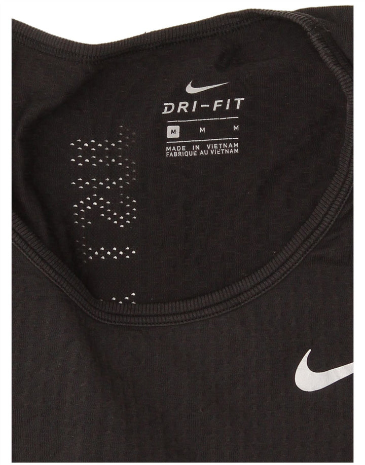 Nike Dri Fit Top cu mânecă lungă pentru femei UK 12 Poliester mediu negru
