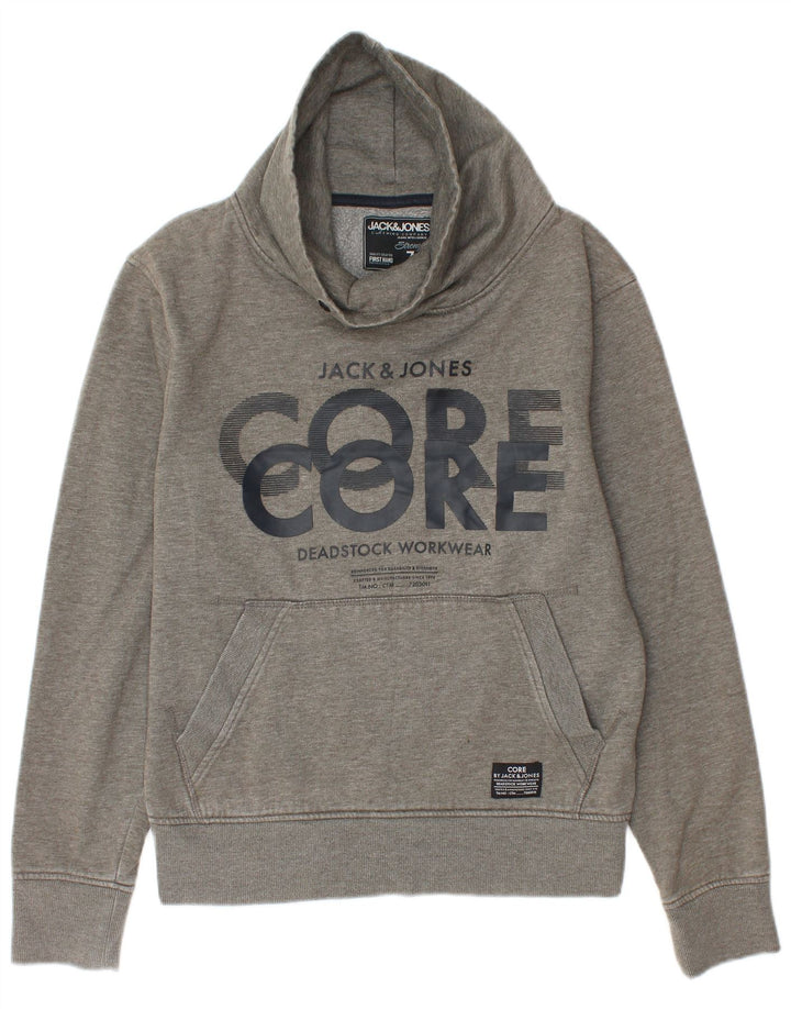Pulover cu grafic pentru bărbați Jack & Jones, bumbac cu pete mici, gri