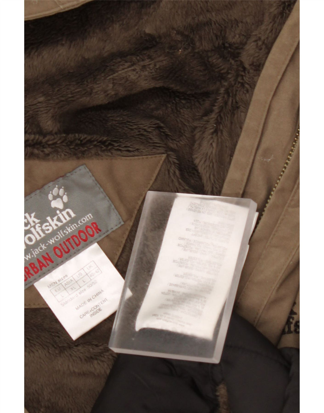 JACK WOLFSKIN Jachetă de vânt cu glugă pentru bărbați UK 40/42 Large Khaki