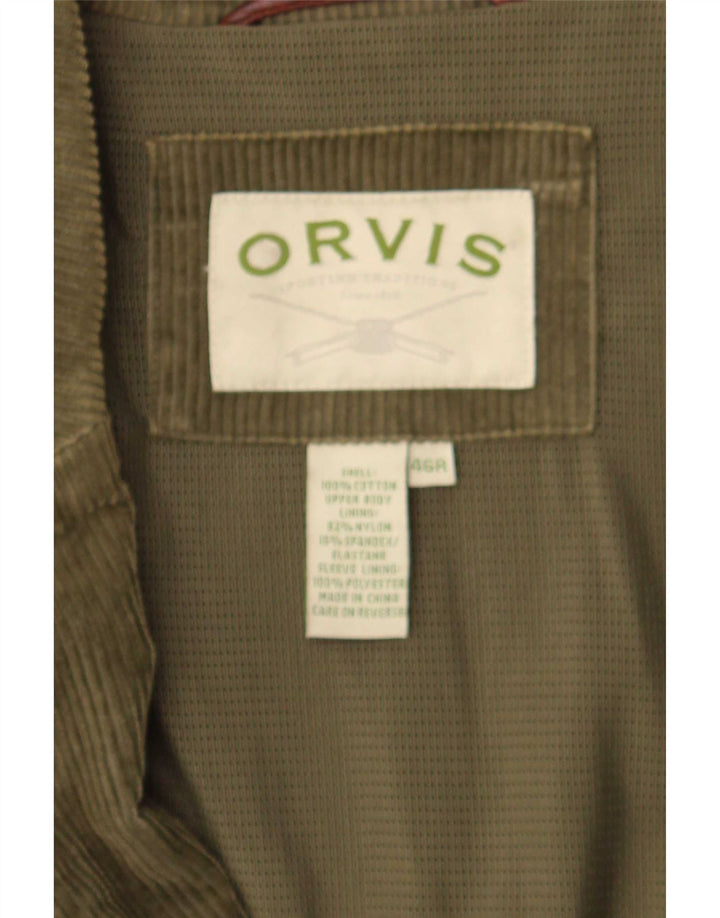 Orvis Jachetă pentru bărbați din velur cu 2 nasturi EU 46 3XL bumbac verde