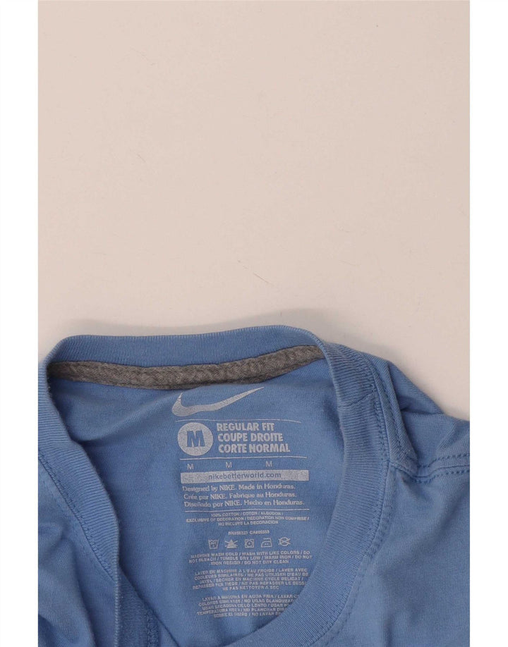 Tricou grafic pentru bărbați Nike Regular Fit Top din bumbac albastru mediu