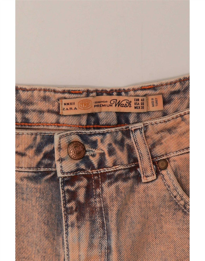 Pantaloni de damă Zara, din denim, învechiți, EU 40 Medium W30, roz