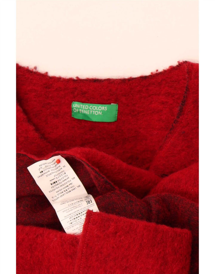 Benetton Womens Openbreat UK 6 XS Red Wool