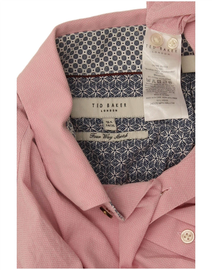 Cămașă pentru bărbați Ted Baker, mărime 16 1/2 mare, bumbac geometric geometric