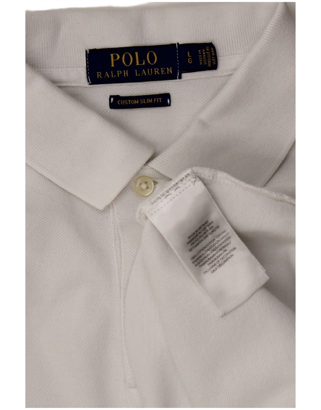 POLO RALPH LAUREN Tricou polo personalizat pentru bărbați, bumbac alb mare