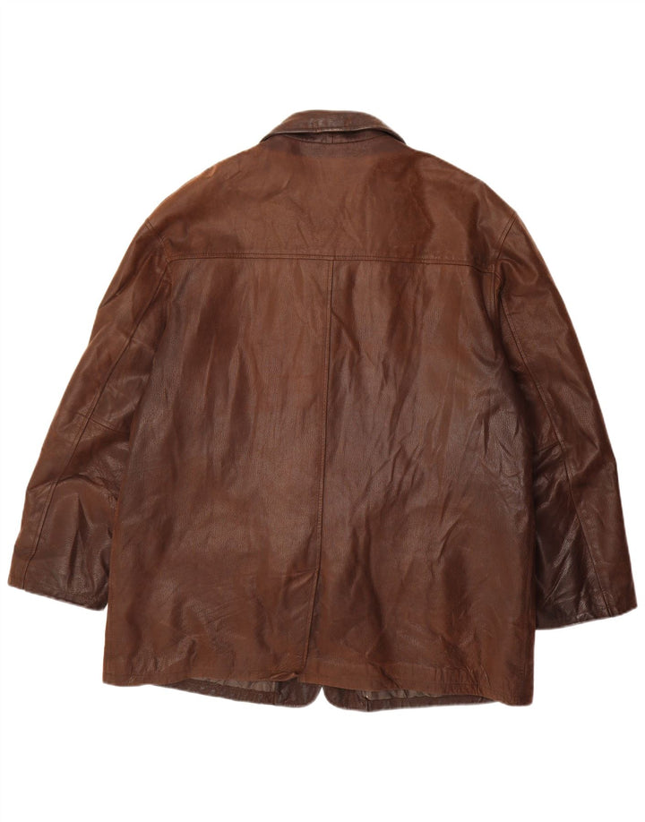 Jachetă de piele pentru bărbați VINTAGE IT 52 XL din piele maro