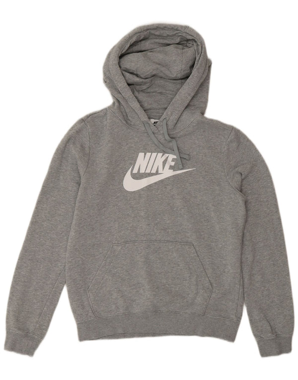 Pulover cu glugă supradimensionat cu grafic Nike pentru femei UK 6 XS bumbac gri