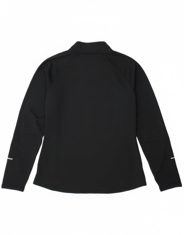 Top cu mânecă lungă pentru femei Dri Fit Dri Fit, cu fermoar, poliester negru UK 14