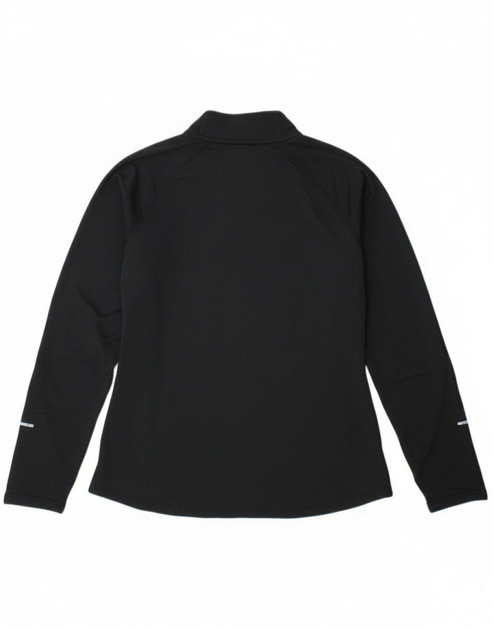 Top cu mânecă lungă pentru femei Dri Fit Dri Fit, cu fermoar, poliester negru UK 14