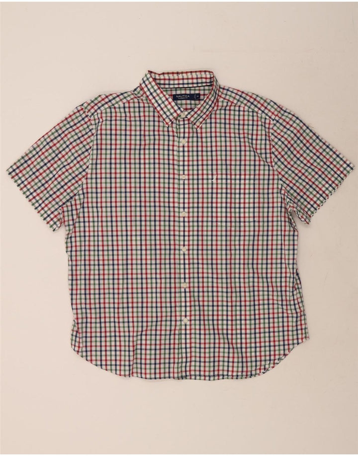NAUTICA Mens Classic Fit Short Sleeve Shirt 2XL Multicoloured Gingham Vintage Nautica and Second-Hand Nautica from Messina Hembry 