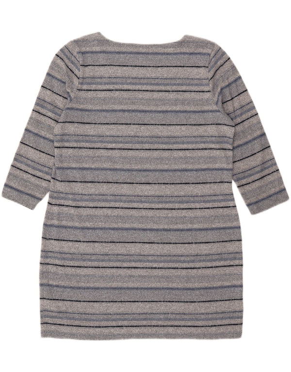 Rochie pentru femei Marks & Spencer, cu mâneci 3/4, cu pulover UK 18 XL, cu dungi gri