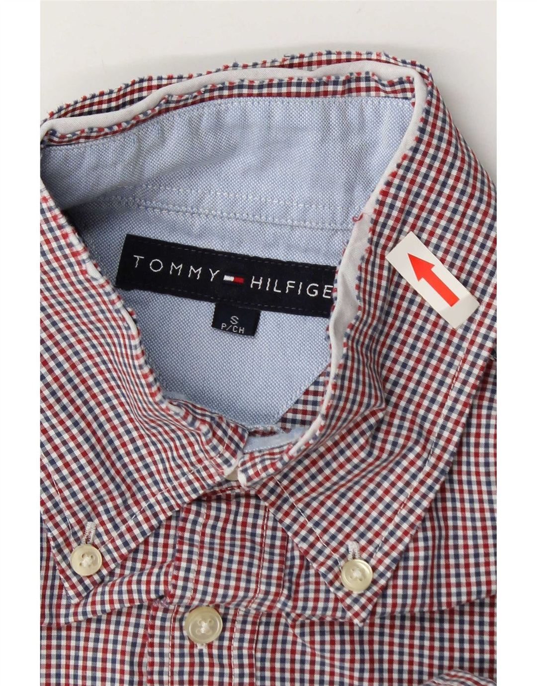 Cămașă Tommy Hilfiger pentru bărbați, din bumbac, roșu, vichy