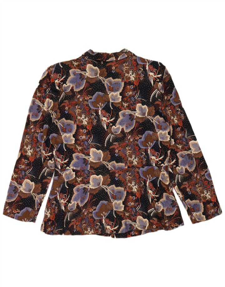 Bluză cămașă vintage pentru femei UK 14 Medium Multicolor Floral