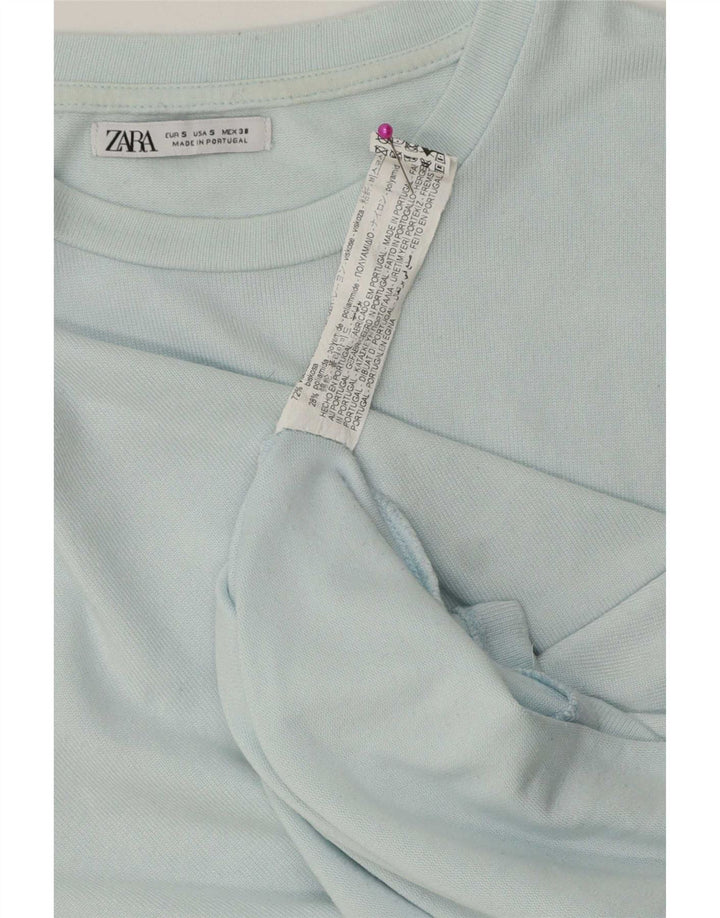 Tricou pentru femei Zara UK 10 Small Blue Viscose