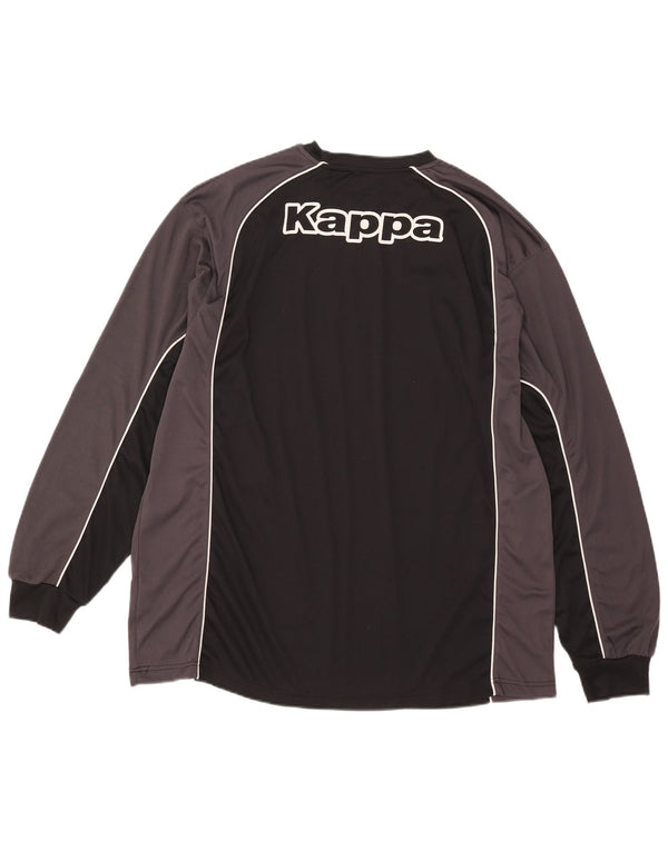Top grafic pentru bărbați Kappa cu mânecă lungă, 3XL, negru, poliamidă