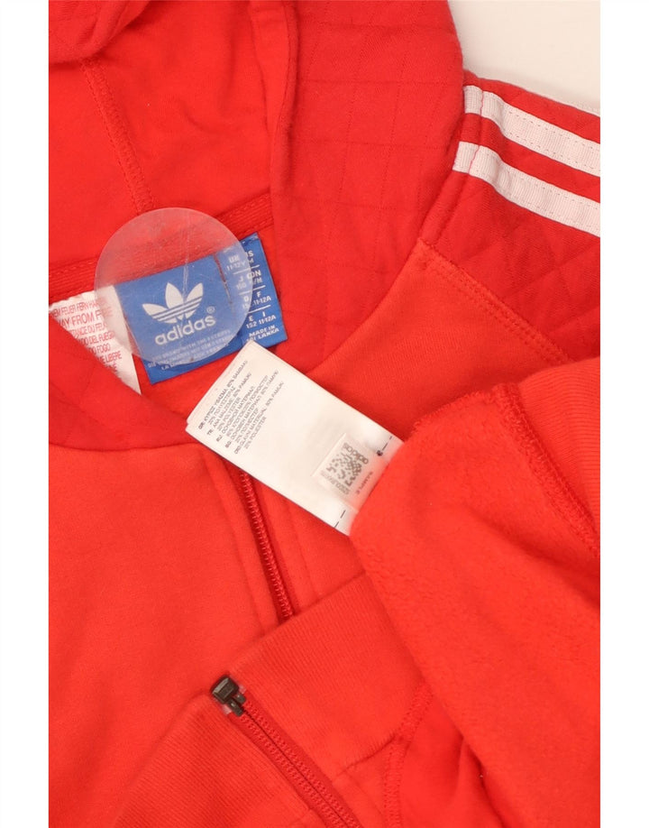 Pulover ADIDAS pentru băieți, cu fermoar, 11-12 ani, bumbac roșu