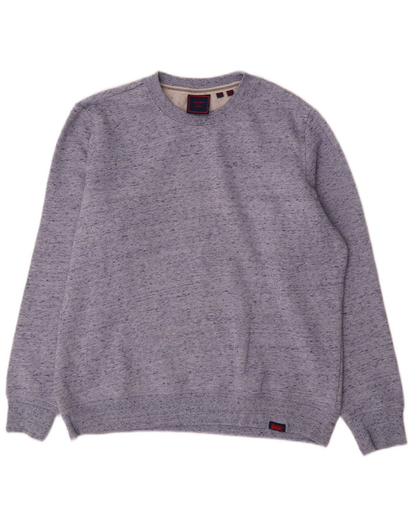 Pulover supradimensionat Superdry pentru femei UK 12 Medium Blue Flecked