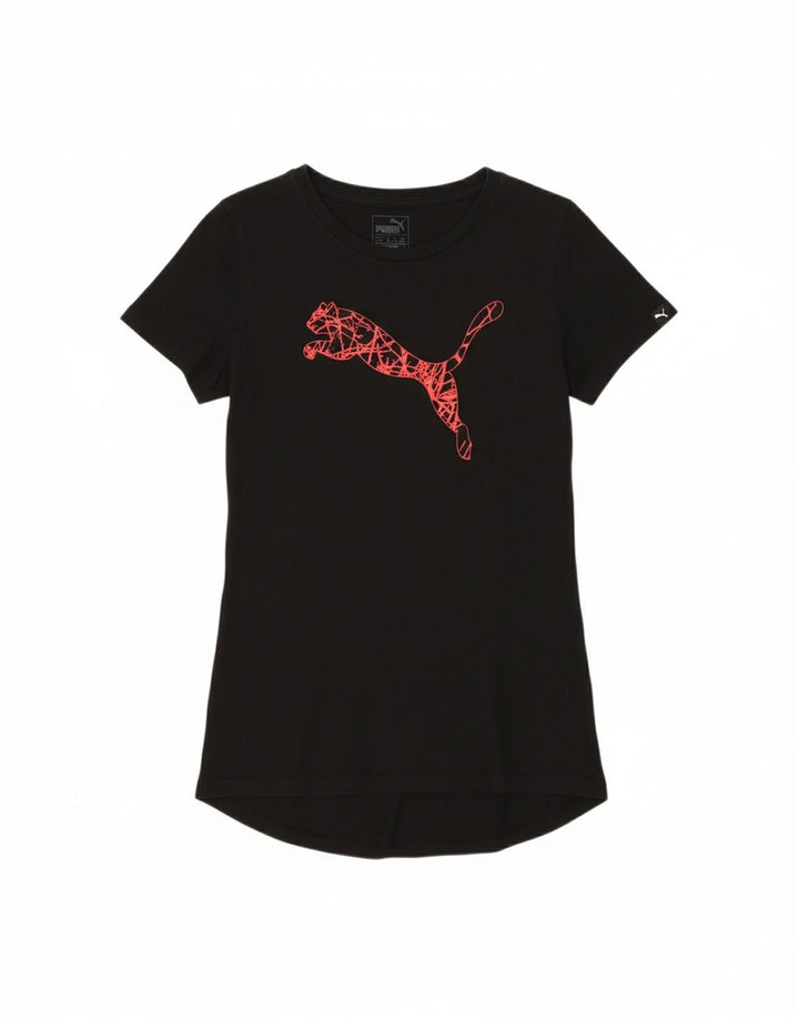 PUMA Womens Graphic T-Shirt Top UK 8 Small Black