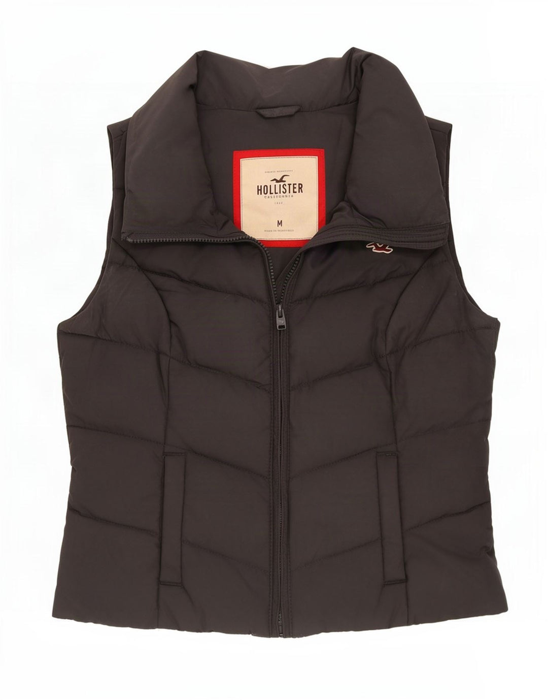 Hollister Gilet Captusit pentru femei UK 12 Medium Gri Poliester