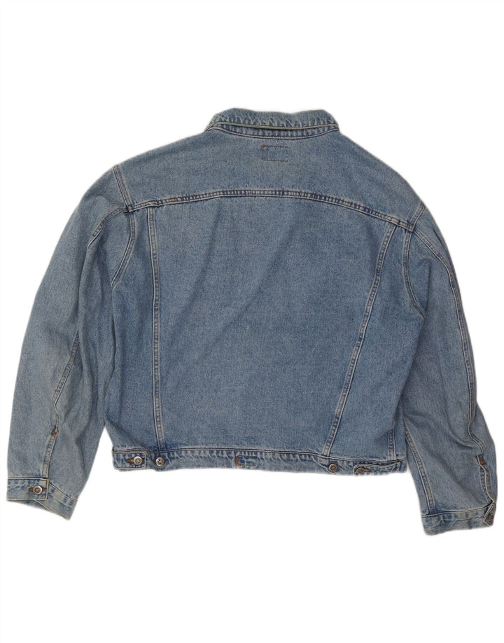 Jachetă de blugi vintage pentru femei UK 20 2XL Bumbac albastru