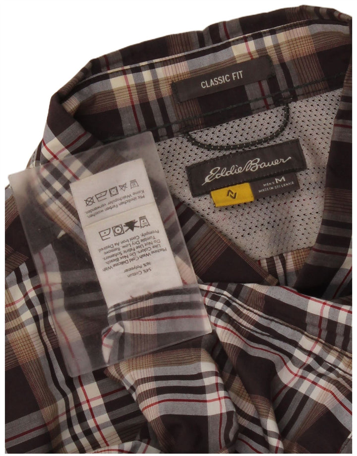 Cămașă pentru bărbați Eddie Bauer, de culoare clasică, din bumbac cu carouri maro mediu