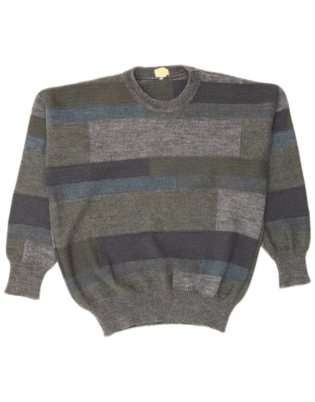 Pulover vintage pentru bărbați cu gât roșu IT 46, mic, multicolor