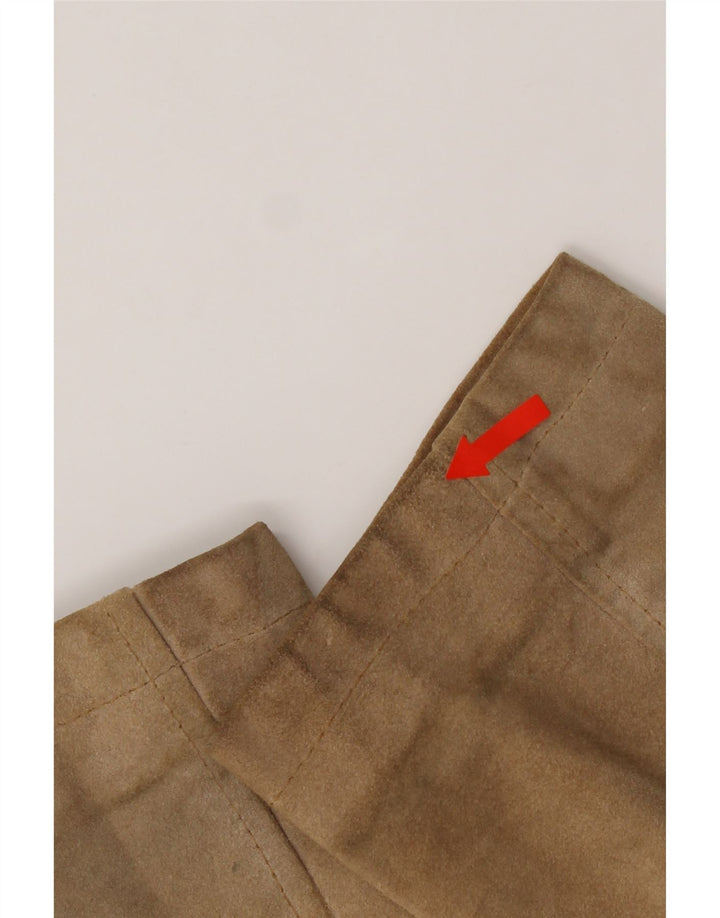 VINTAGE Womens Suede Jacket UK 14 Medium Beige Leather Vintage Vintage and Second-Hand Vintage from Messina Hembry 
