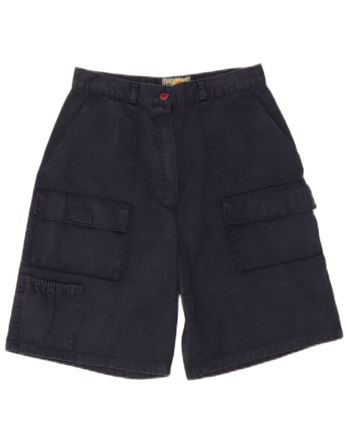 Pantaloni scurti cargo vintage pentru femeie Bermude IT 44 Medium W28 Bumbac bleumarin