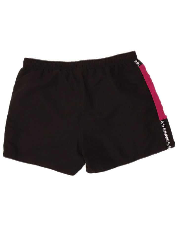 Pantaloni scurți sport grafic Umbro pentru bărbați, negru mediu, poliester color bloc