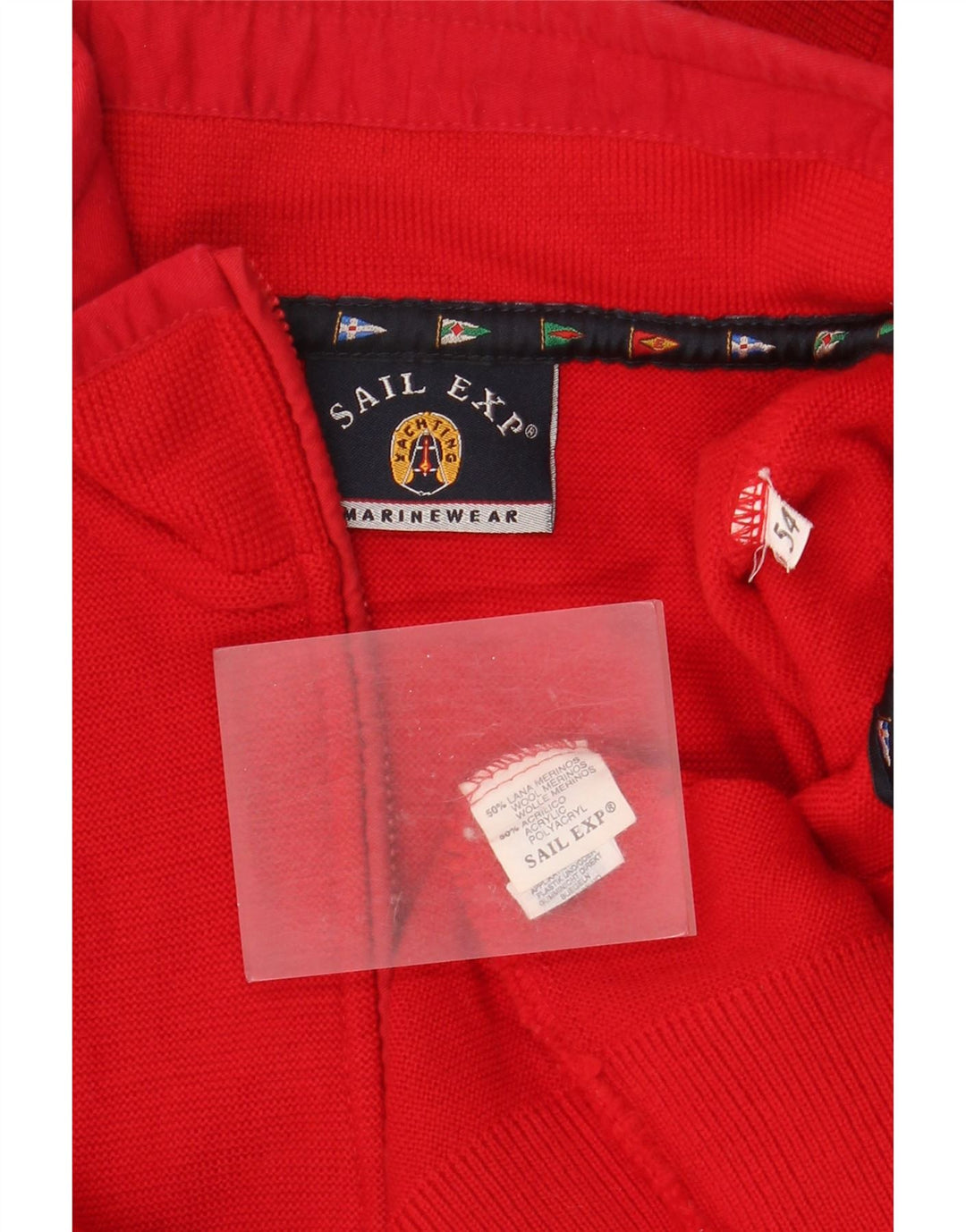 Pulover pentru bărbați Sail Exp cu fermoar și gât IT 54 XL Lână roșie