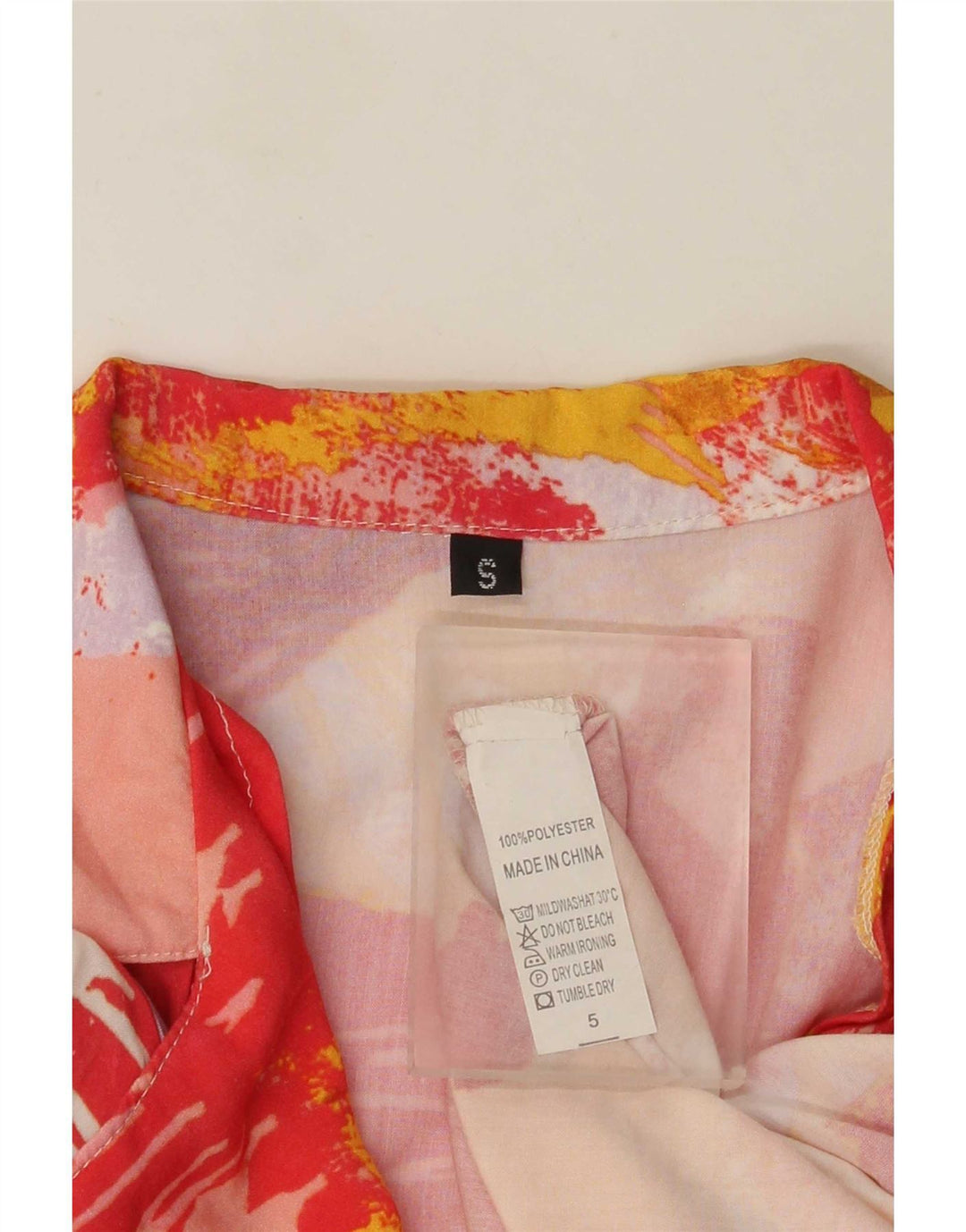 Bluză de cămașă cu model abstract pentru femei vintage UK 10 mic multicoloră