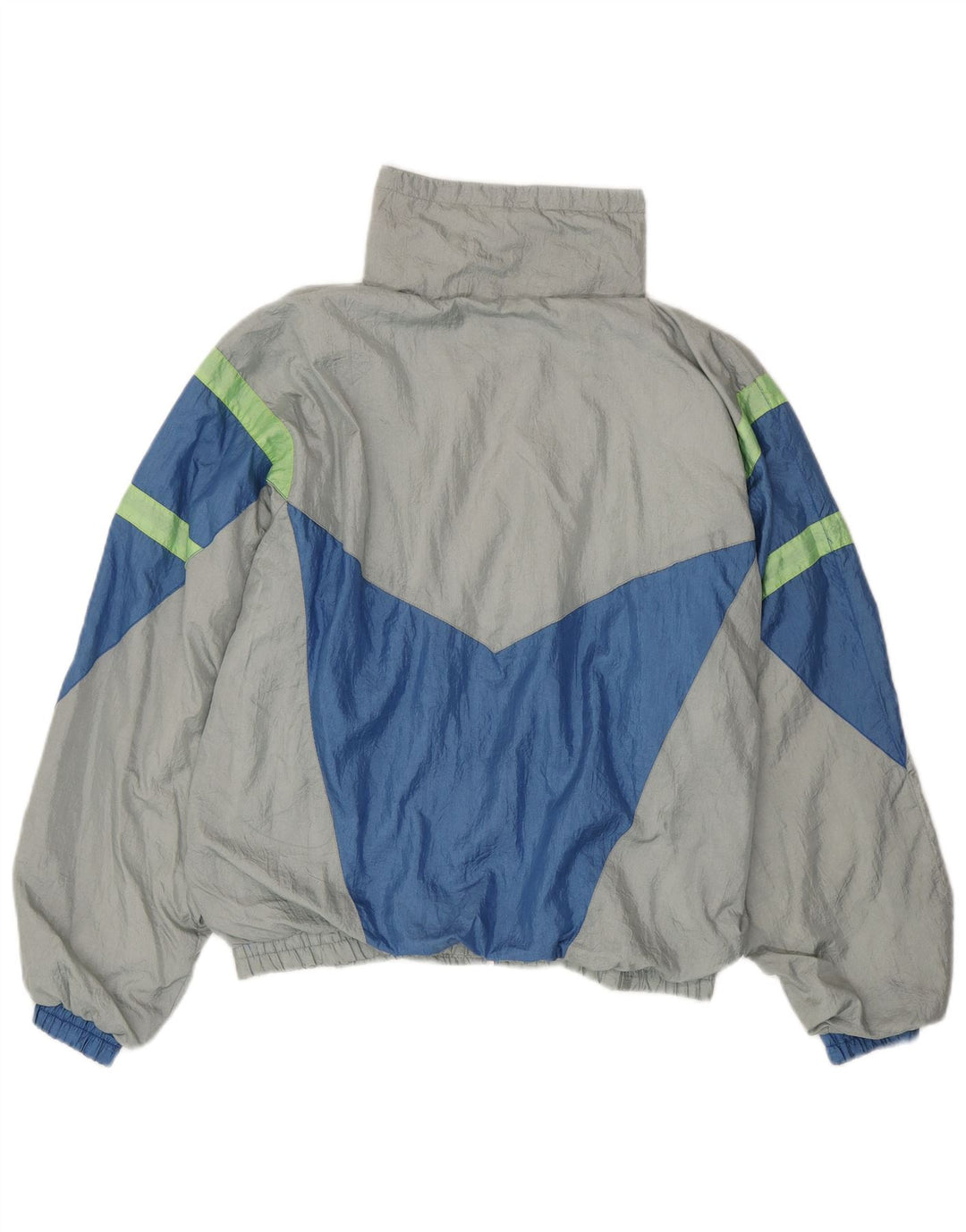 Trening complet pentru bărbați vintage, mare, gri, nailon color bloc