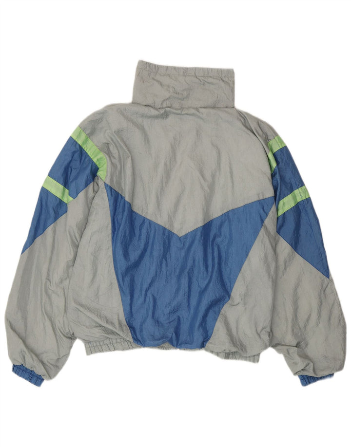 Trening complet pentru bărbați vintage, mare, gri, nailon color bloc