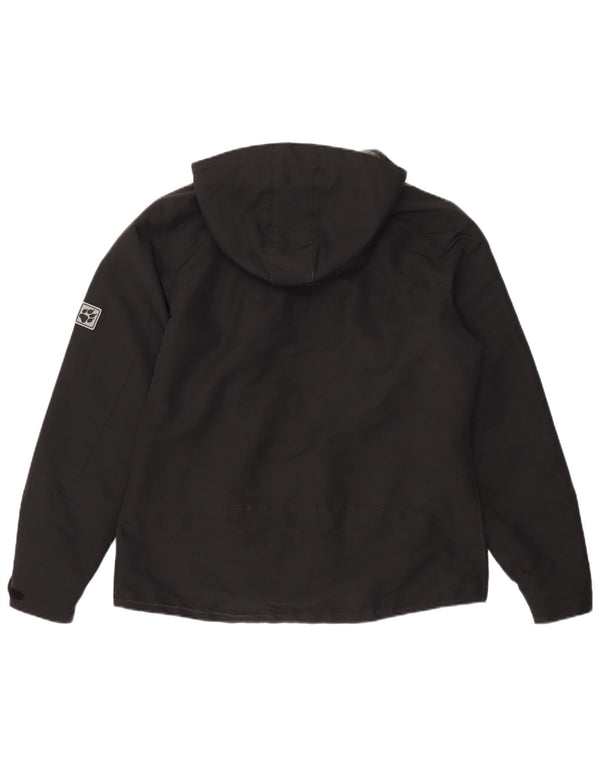 Jack Wolfskin jachetă de vânt cu glugă pentru femei UK 16 Poliester negru mare