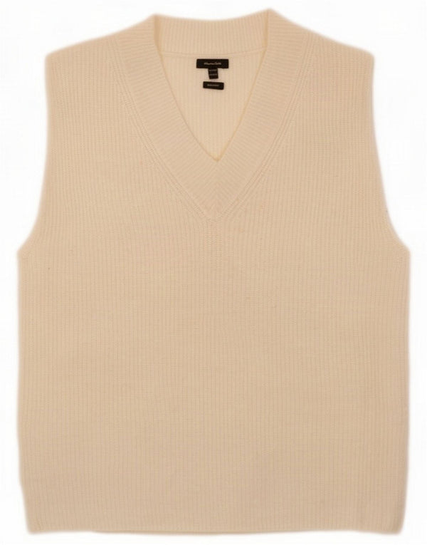 Massimo Dutti Womens Oversized Vest Tank Top UK 6 XS Off White