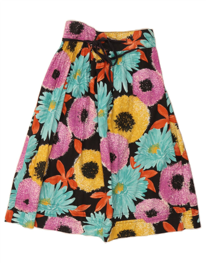 VINTAGE Womens A-Line Skirt W26 Small Multicoloured Floral Vintage Vintage and Second-Hand Vintage from Messina Hembry 