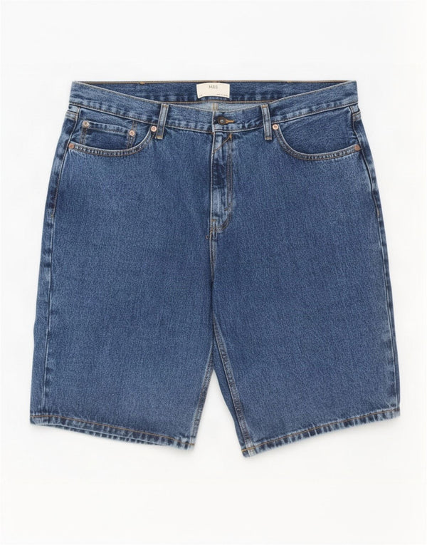 Pantaloni scurți din denim pentru bărbați Marks & Spencer XL W38 Bumbac albastru