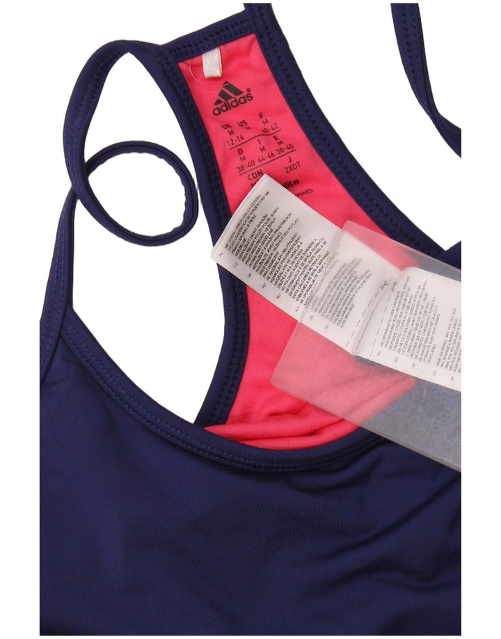 Top Vest Climalite pentru femei Adidas UK 12/14 Medium Bleumarin Colorblock
