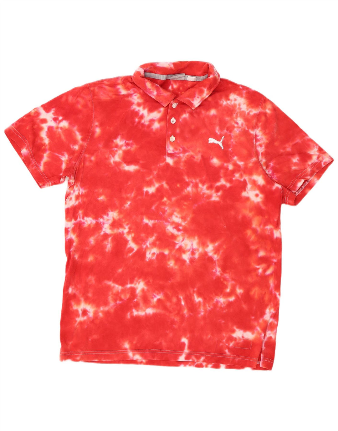 Tricou polo pentru bărbați PUMA mare, roșu Tie Dye