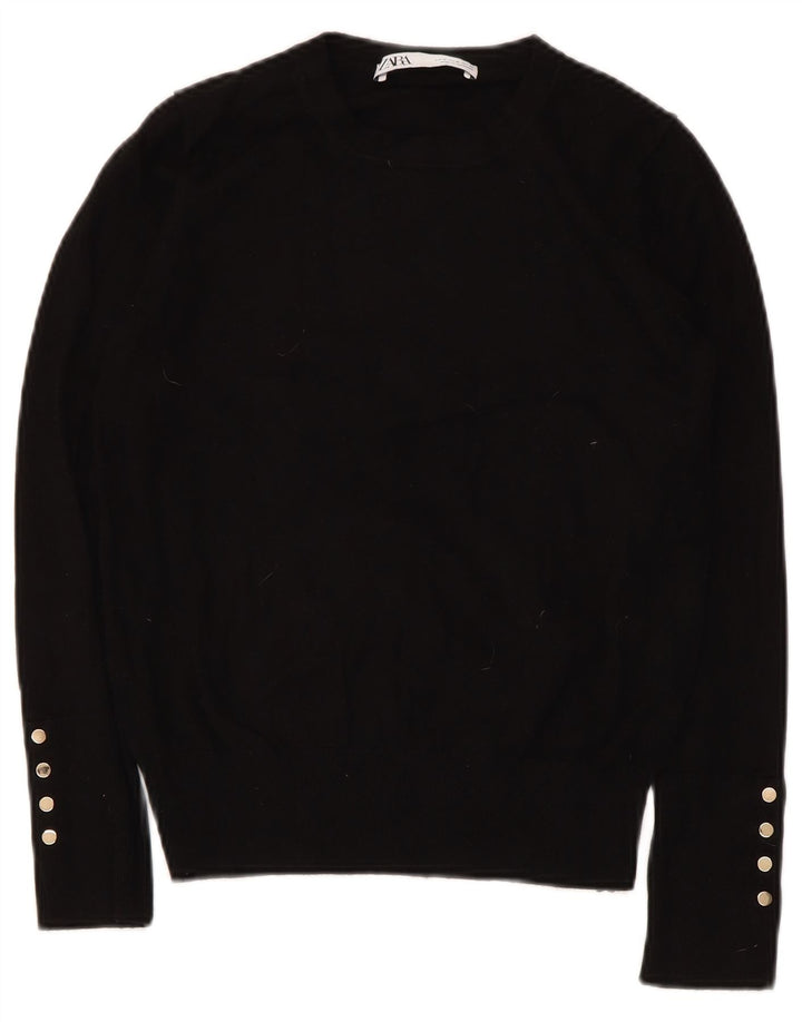 Pulover pentru femeie Zara cu gât de barcă UK 12 Medium Negru